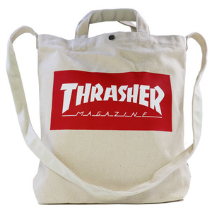 スラッシャー ショルダー トートバッグ ホワイト×レッド #THR-133-0110 2Way Shoulder Bag THRASHER 新品 未使用