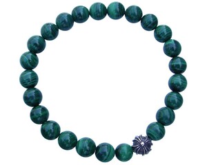 CHROME HEARTS 8MM MALACHITE & 1 SILVER BEADS BRACELET クロムハーツ マラカイトビーズ ブレスレット　8MM