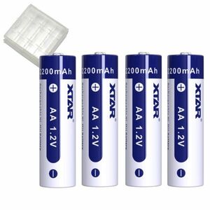 ★XTAR ニッケル水素充電池 AAタイプ （単三形）2200mAh 1.2V 4本セット 専用ケース付 リチャージアブル ニッケル水素 Ni-MH バッテリー ★