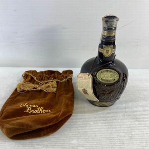 古酒 ROYAL SALUTE ロイヤルサルート 21年 750ml 40度 陶器ボトル スコッチウイスキー 1460g 巾着袋付き 未開栓 