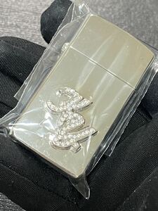 zippo シルバーメタル スワロフスキー 限定品 立体メタル 2004年製 側面 シリアルナンバー NO.0092 