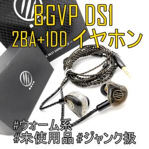 1円スタート 未使用品【箱・アクセサリ付】BGVP DS1 2BA+1DD イヤホン ボーカル強め【ウォーム系】【ジャンク品】《管理番号：2404E-36》