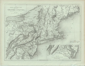 1840年 Bartlett アメリカの風景 鋼版画 アメリカ北東部 地図 マサチューセッツ ニューヨーク ペンシルベニア ニューハンプシャー