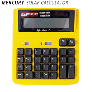 電卓 12桁 MEACURY ソーラーカリキュレーター (イエロー) 黄色 おしゃれ 大きい マーキュリー 計算機 西海岸風 インテリア アメリカン雑貨