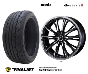 取寄せ品 WEDS レオニスRT PB 7.5J+53 5H-114.3 FINALIST 595EVO 22年 225/40R19インチ RB系 RC系 オデッセイ ハイブリッド アコード