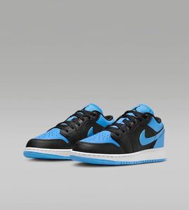 AIR JORDAN 1 LOW GS エア　ユニバーシティブルー　ジョーダン　ブルー　ブラック　青　黒NIKE ナイキ エアジョーダン1 ロー　25.0