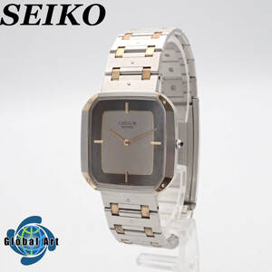 え04040【本体美品】SEIKO セイコー/クレドール/クオーツ/メンズ腕時計/コンビ/文字盤 シルバー/9300-5040