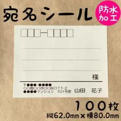 宛名シール 防水加工 大きめ 100枚 シンプル① RSY-2