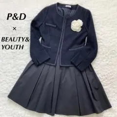 P&D×ビューティー&ユース　ジャケット　スカート　セット　紺色　38  M