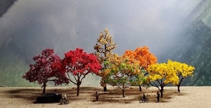 〓鉄道模型 ジオラマ用樹木〓紅葉の樹木セット Nゲージサイズ 〓 ジオラマハウス製〓