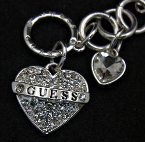 ▲GUESS☆ゲス☆ブレスレット☆美品☆ハートチャーム☆シルバー系☆キラキラ☆レディース☆アクセサリー☆管111751203