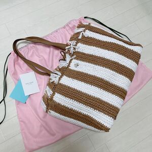 kate spade NEW YORK sam stripe straw large tote PXRUA385 ケイトスペード サムストライプストロー ラージトートカゴバッグ 未使用