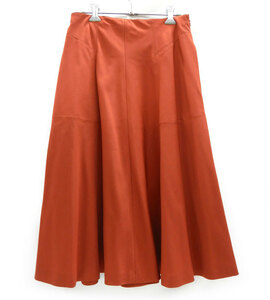 HERMES エルメス テラコッタカラー ウールスカート FB2604 サイズ38 レッド系 オレンジ系