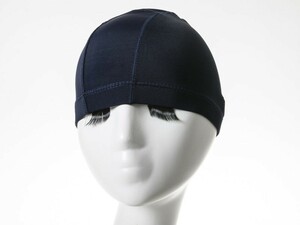 男女兼用 弾性繊維製 水泳帽 スイムキャップ フリーサイズ シンプル #無地 ネイビー