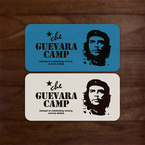 送料無料◆Che GUEVARA CAMP ゲバラキャンプ シールステッカー◆青×灰/15×7.5cm｜2枚セット｜超防水 UVカット 屋外使用可【S095】