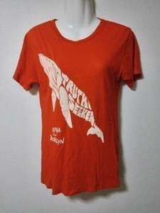 jjyk6-187 BROOKLYN SURF NYC ブルックリン サーフ ニューヨーク Tシャツ 半袖 オレンジ クジラ コットン 1