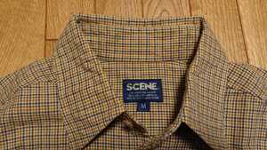 SCENE シーン 半袖 チェックシャツ M サイズ 1990年 後期 新品未使用品