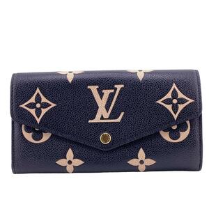 LOUIS VUITTON/ルイヴィトン ビトン M80496 ポルトフォイユ サラ モノグラムアンプラント レザー 長財布 ブラック ユニセックス ブランド