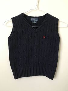 POLO Ralph Lauren ラルフローレン ベスト 100cm ニット　ポロラルフローレン キッズ 子供服 紺 ニットベスト ラルフローレンベスト