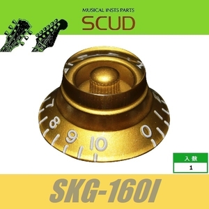 SCUD SKG-160I　ハットノブ　インチ　ゴールド　エンボス文字　彫り文字　ポットノブ　スカッド