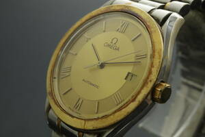 LVSP6-4-67 7T044-37 OMEGA オメガ 腕時計 MAISON FONDEE EN 1848 デイト ローマン ラウンド 自動巻き 約90g メンズ ゴールド 動作品 中古
