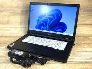 ●富士通 快速SSD/Windows11/i3-6100U/8GBメモリ/DVD/USB3.0/HDMI/15.6型LED/ LIFEBOOK A576/R 良品●