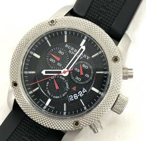 T05/031 BURBERRY SPORT バーバリースポーツ 時計 アナログ 腕時計 BU7700 ラバーベルト ブラック/シルバー