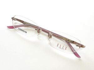 新品　ELLE エル　チタン　titanium メガネ　眼鏡　オシャレ　上品　ふち無し　ツーポイント
