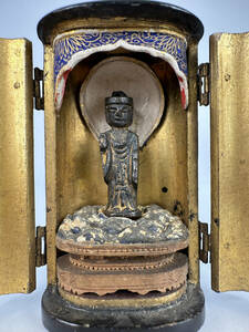 平安時代　関東の出土　金銅仏　如来立仏　仏像　佛像　古物保証　時代物　コレクター放出　24131GF0