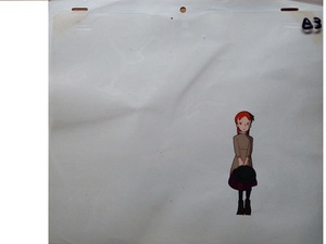 なつかしの世界名作アニメ　高畑勲さん監督／宮崎駿さん画面構成作品「赤毛のアン」■K・しょんぼりと立つ、アンのセル画です