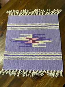 【即決】ナバホ チマヨ ラグ ネイティブ柄 正方形 navojo rug 紫 パープル ヴィンテージ ビンテージ