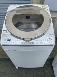 全自動洗濯乾燥機 ES-TX8B-N 8kg シャープ SHARP 2018年製 ステンレス穴なし槽 直接引き取り歓迎　自車配送（東京、神奈川のみ）
