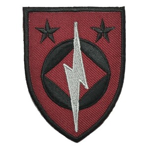 アイロンワッペン・パッチ 米陸軍コンピュータシステム赤 部隊章・階級章