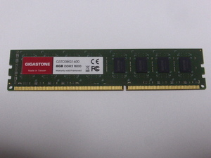 メモリ デスクトップパソコン用 GIGASTONE 1.5V DDR3-1600 PC3-12800 8GB 起動確認済みです GSTD38G1600
