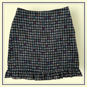 agnes b. アニエスベー 花柄 総柄 裾フリル スカート サイズ ( 36 ) /レディース/日本製/黒/ブラック
