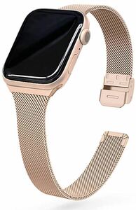 アップルウォッチバンド 金属バンド　スリムタイプ　38/40/41mm Apple Watch ステンレスバンド　ローズゴールド色