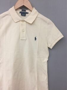 !◇ ラルフローレン Ralph Lauren スキニーフィット SKINNYFIT ポロシャツ 半袖 レディース クリーム色 Mサイズ　&