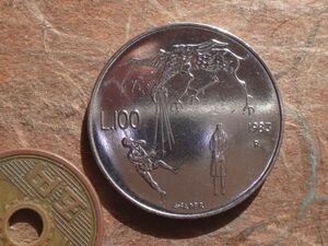 サンマリノ　100Lire　スチール　1983年　KM#151　(27.8mm, 7.9g)