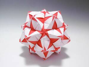 くす玉　30枚組　折り紙　ユニット　O-7　赤色　kusudama　origami　ハンドメイド