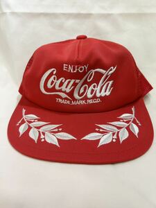 ＜未使用＞昭和 ビンテージ COCA・COLA TRADE MARK REGD コカ・コーラ ロゴ 帽子 キャップ メッシュキャップ スナップバック