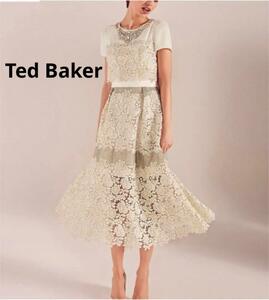 TED BAKER エンブロイダリー ドレス ビジュー 刺繍 レース ワンピース
