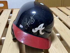 Chipper Jones チッパージョーンズ　2010年スプリングトレーニング実使用サイン入りヘルメットMLB通算2726安打、468本塁打、2018年殿堂入り