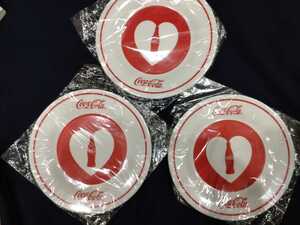 新品★コカ・コーラ Coca-Cola ノベルティ　ハピネスプレート　プラ　皿　3枚