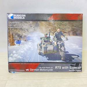 ▲ 未組み立て RUBICON MODELS ルビコンモデル R75 with Sidecar プラモデル ミリタリー 模型 ドイツ軍 1/56 ジオラマ 箱潰れ ▲ K13293