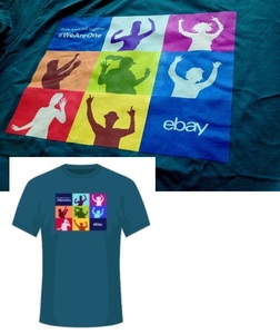【既決USA】イーベイ★eBay 【非売品】@完売胸元【#WeAreOne】ロゴ入半袖Tシャツ【eBay Men