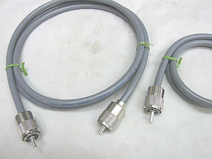 コネクタ付　同軸ショートケーブル　 5D-2V (灰色)　0.65m + 0.8m ジャンパケーブル　2本