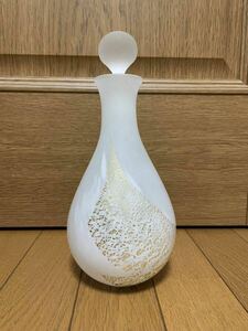 酒瓶☆酒器☆徳利☆ガラス製☆高さ24cm☆中古☆使用回数少☆60サイズ☆花瓶☆一輪挿し☆白磁風☆花器☆李朝風☆中国古玩風☆中国古美術風