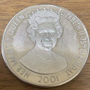 大型コイン ★ 希少 アセンション島 50ペンス 2001年 女王エリザベス2世の誕生 極美品 コ34
