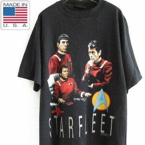 新品 1991年製 USA製 スタートレック 半袖Tシャツ 黒 L ブラック 90s アメリカ製 ムービー デッドストック ビンテージ D148-01-0012ZV