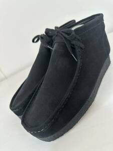 【極美品】クラークス ワラビー ブーツ ハイカット スエード 黒 ブラック UK9 27.0cm Clarks wallabee boot